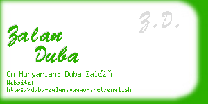 zalan duba business card